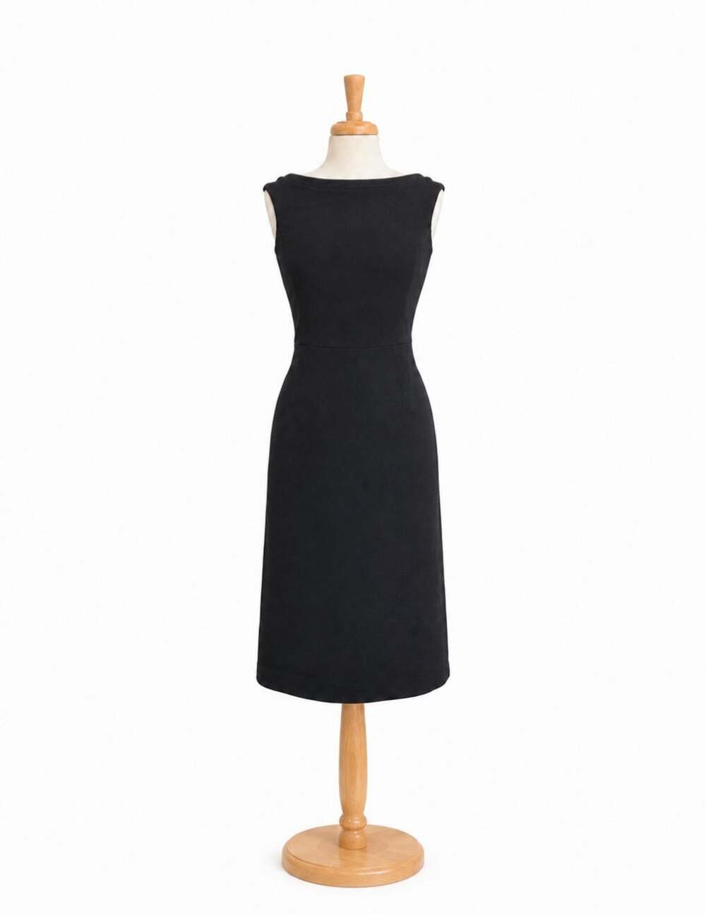 Barneys New York Black Virgin Wool Sheath Dress 44 US 10 Made Italy Sleeveless